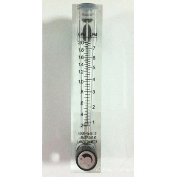 Débitmètre monté par panneau acrylique de débitmètre de tube de verre avec la valve de régulation